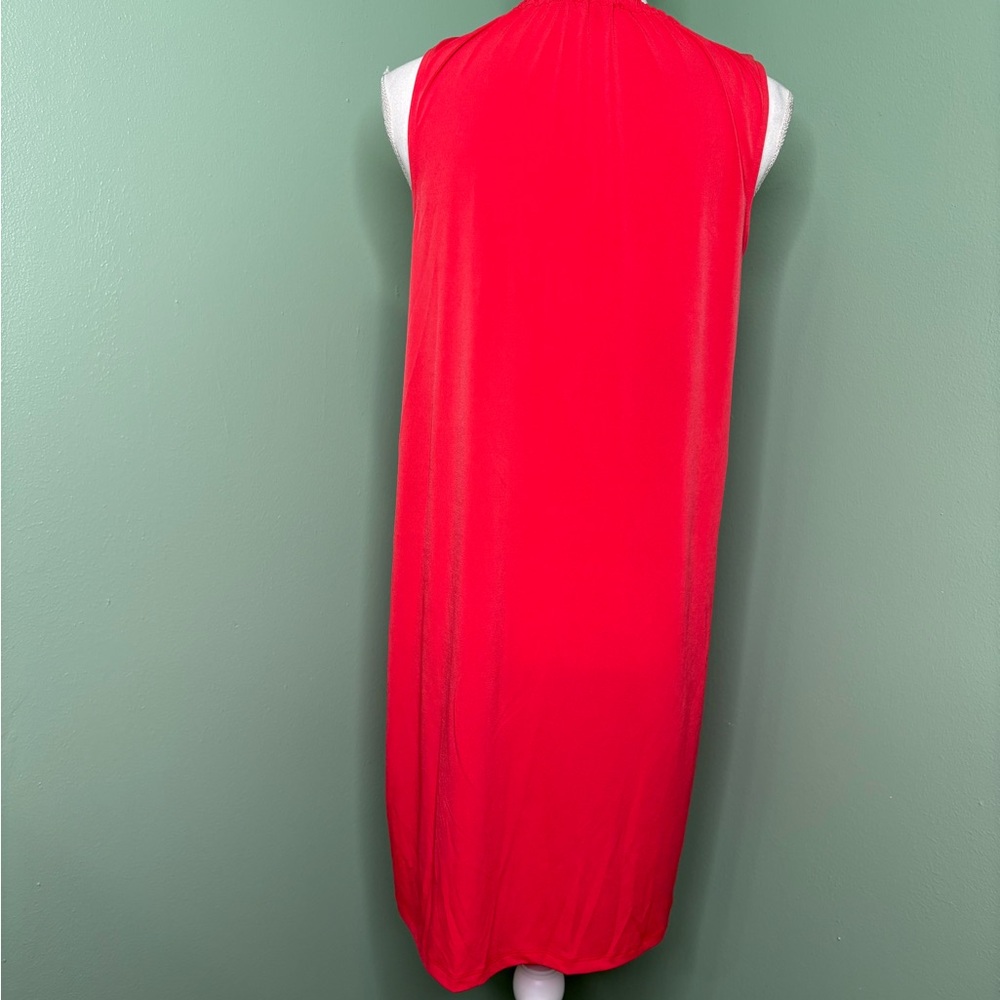 Michael Kors Red-dish -Orange Sleeveless Tassel-Trim Dress - Picture 4 of 5